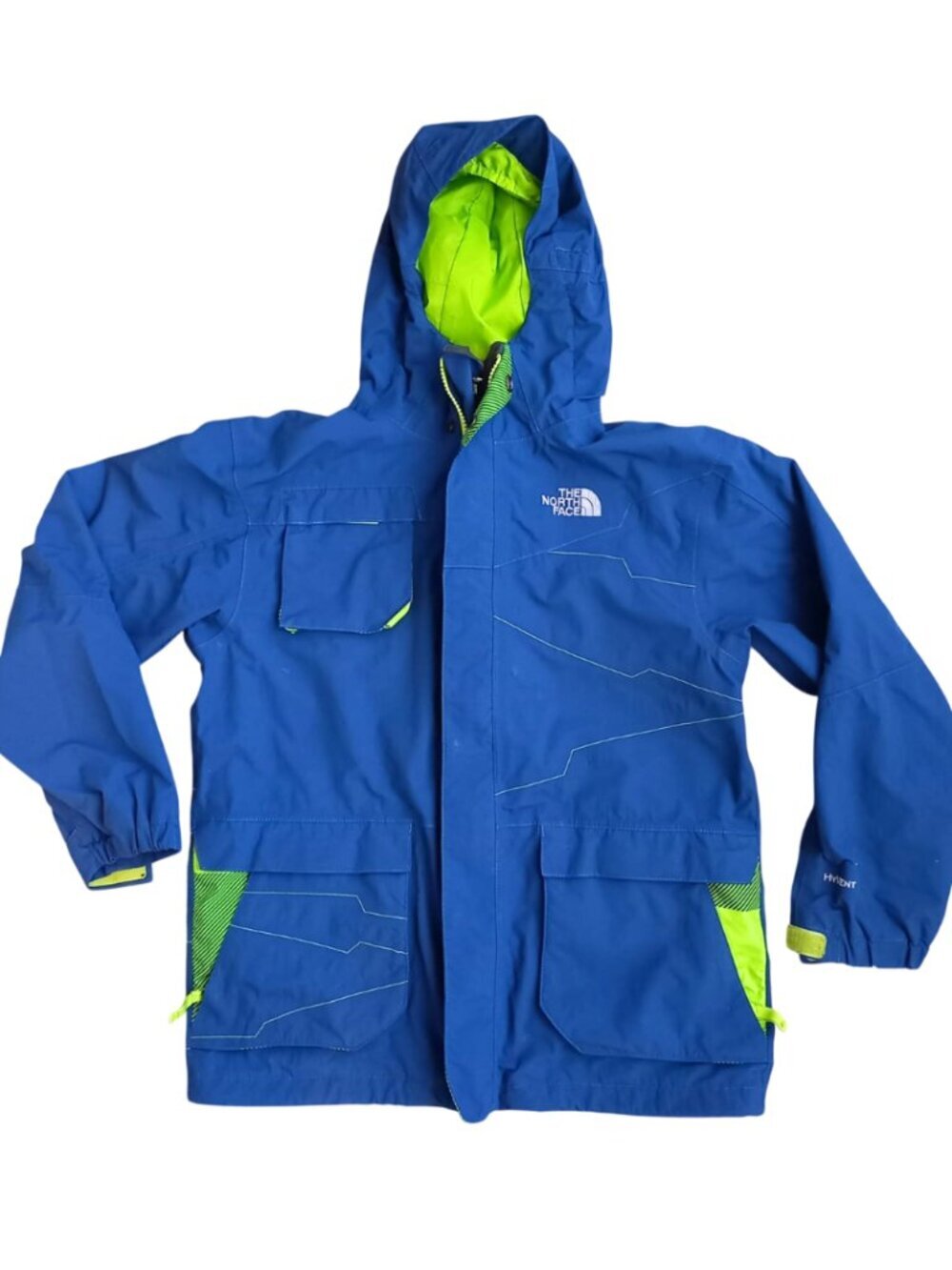 The North Face Blue Hooded Windbreaker Jacket Kids Size 14/16 Lightweight Coat